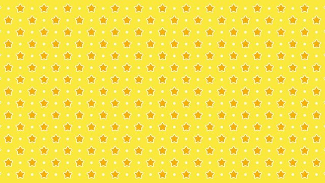 右にスクロールする星とドットのパターン背景動画（黄色）