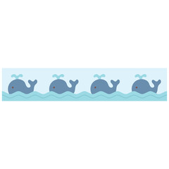 whale sea washi tape