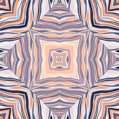 Abstract wave mosaic seamless pattern. Hand drawn stripe tile endless wallpaper. Abstract line ornament.