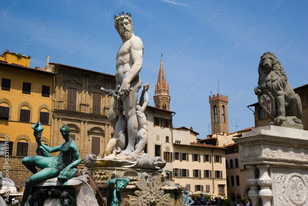 Wall mural Fontana di Nettuno, Florence, Italy