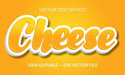 Cheese Editable 3D text style effect vector template