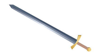 Metal Sword, straight swords, Asia sword, vector realistic sword isolated on white background, vector illustration, Daggers and Knife