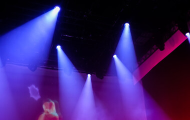 Colorful stage lights in concert
