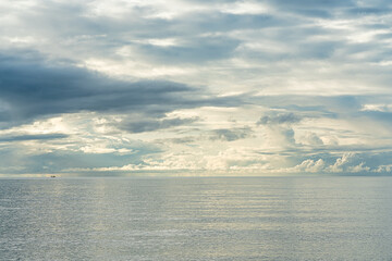 beautiful sky and ocean in calm and peaceful morning, Thailand