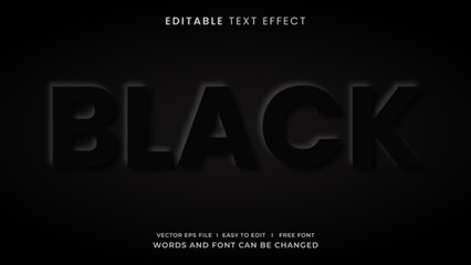 Black embossed editable text effect