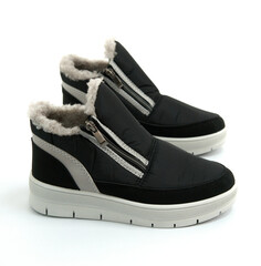 black shoes isolated on white background