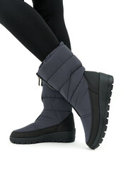 legs in gray shoes isolated on white background