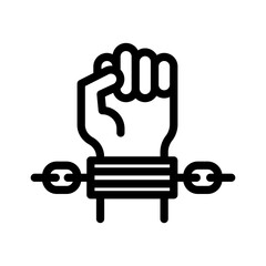 slavery line icon illustration vector graphic 