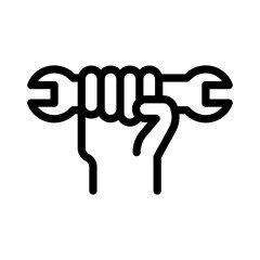 tool wrench line icon illustration vector graphic