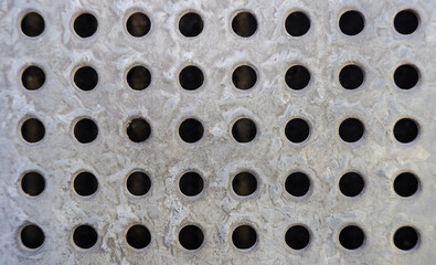 Taxture Circle of metal background ,Close up Steel grating floor is a drainage rail