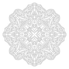 Line art for coloring book with vintage pattern