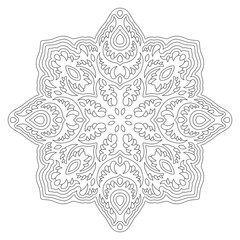 Line art for fantasy coloring book with horns