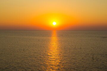 Fototapeta premium Colorful sunset above the sea