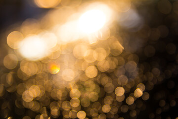 gold bokeh with black background