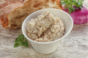 Jewish traditional cuisine herring mousse Forsmak