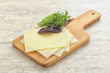 Sliced goat cheese for breakfast