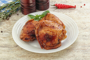 Roasted chicken leg with spicy sauce