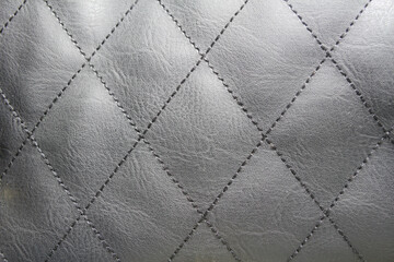 Geometric diamond pattern quilted PU leather