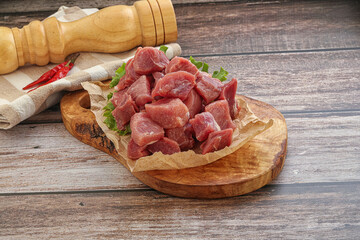 Raw pork cube for roast