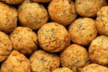 Middle Eastern vegetarian vegan chickpea and coriander falafels. Healthy food