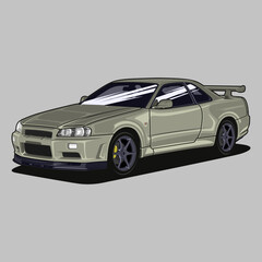 Perspective view car vector illustration for conceptual design
