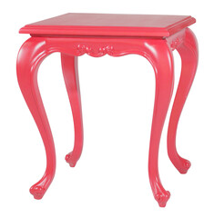 red wooden table
