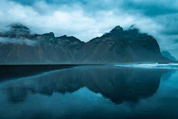Obraz na płótnie Canvas Landscape of the Beach of Stokksnes (Iceland)