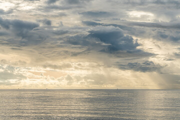 beautiful sky and ocean in calm and peaceful morning, Thailand