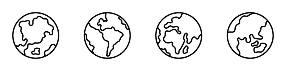Conjunto de iconos de planeta tierra. Cuerpo celeste, astro. Concepto de mundo. Colección de planeta tierra. ilustración vectorial © Frank