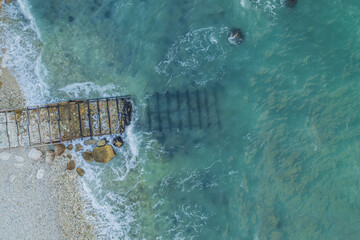 Aerial view of Italian coast in Portonovo