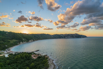 Aerial view of Italian coast in Portonovo