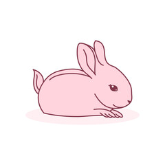 Cute female bunny hand drawn illustration