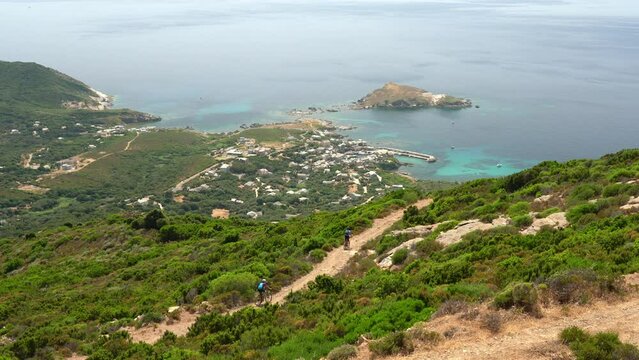 Panoramic view of Centuri village in Cape Corse, northern Corsica, France.