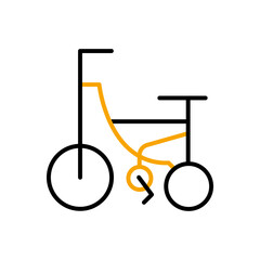 Kids tricycle line icon. Simple element illustration. Kids tricycle concept outline symbol design.