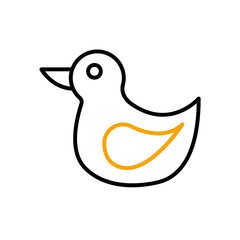 Rubber duck toy icon. Simple element illustration. Rubber duck toy concept outline symbol design.