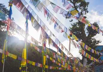 Buddhist prayer flags in Kathmandu, Nepal.