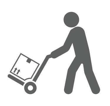 person with luggage trolley