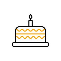 Birthday cake icon. Simple element illustration. Birthday cake concept outline symbol design.