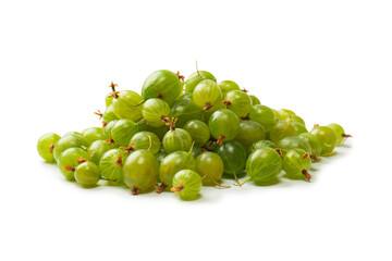A group of gooseberries isolated on a white background.