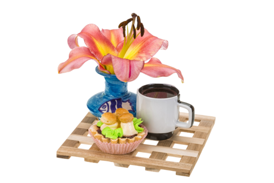 Breakfast wirh coffee and cake