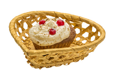 Fototapeta na wymiar Cupcake with cream