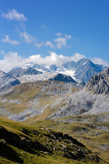 Fototapeta na wymiar Vanoise Glacer, View from Courchevel. French Alps