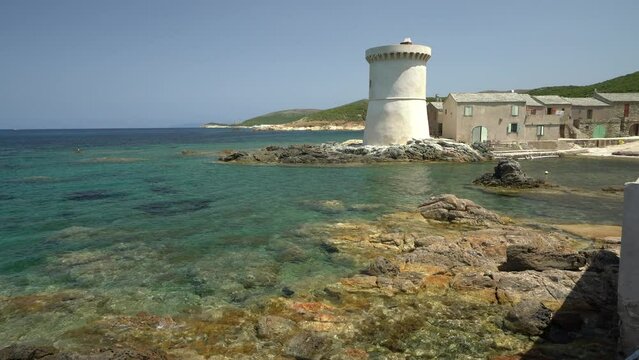 The picturesque village of Tollare on a summer morning, near Ersa, in Cap Corse, Corsica, France.