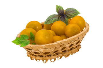 Yellow bright cherry tomato