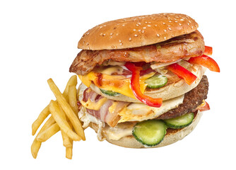 hamburger isolated on white