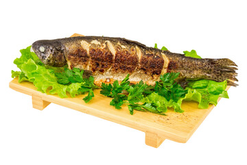 Roasted striped sea bass