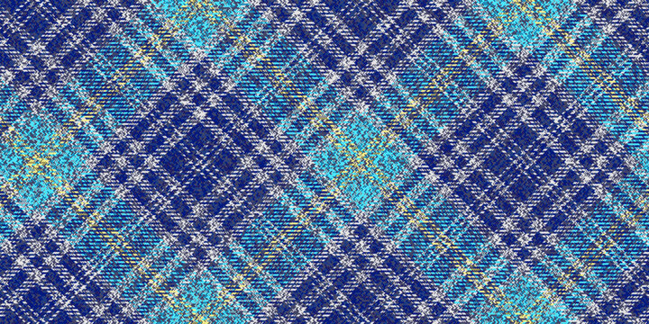 Ragged Grungy Old Fabric Repeatable Diagonal Texture Blue Turquoise White Yellow  Colors Checkered Stipes For Plaid Gingham Tablecloths Shirts Tartan Clothes Dresses Bedding Blankets Costume Tweed