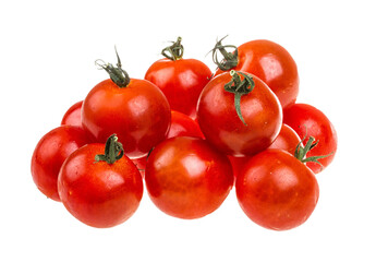 Small cherry tomato on white background close up