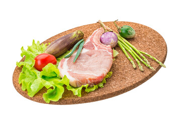 Raw t-bone steak