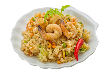 Fried rice with shrimps